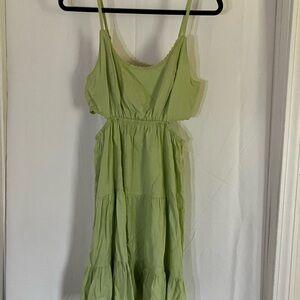 Serra Light Lime Green Spaghetti Strap Dress